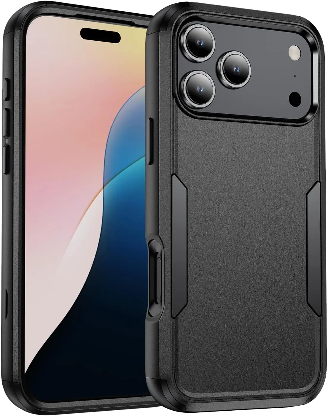 (negro, Iphone 14 Pro Max) Funda Protectora De Triple Capa, Resistente A Golpes Y Caídas Para Iphone