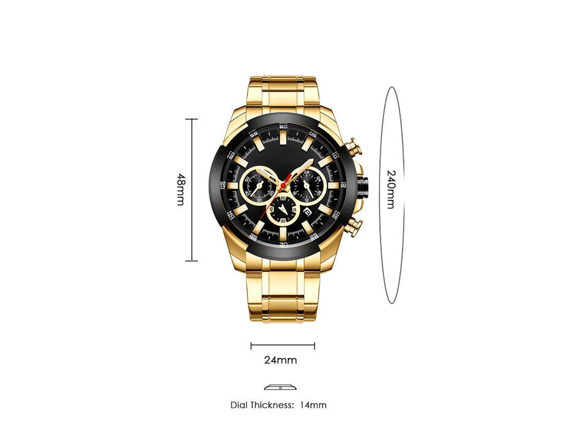 Reloj De Cuarzo Para Hombre Curren 8361 Con Cronógrafo, Calendario, Resistente Al Agua Y Brazalete De Acero Inoxidable.