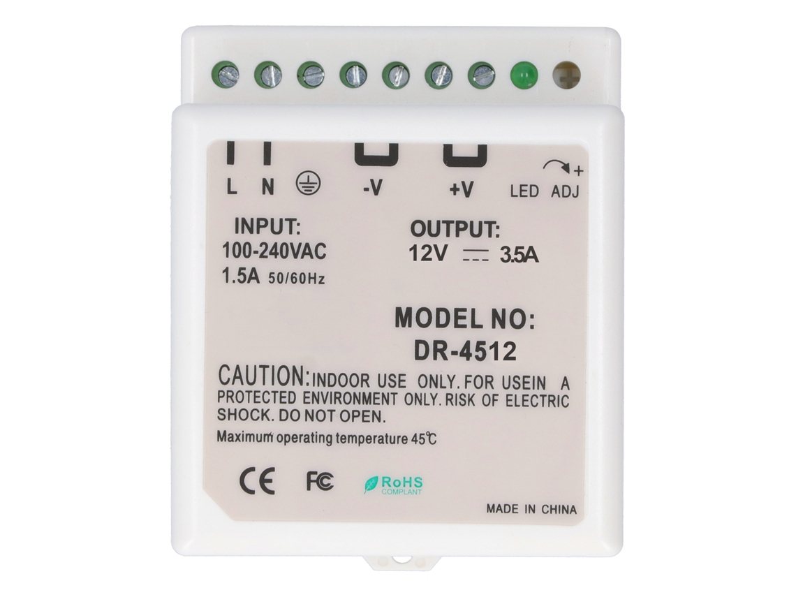 Fuente De Alimentación Ajustable Y Conmutable Para Carril Din Para Armario De Control Eléctrico Dr-45-12