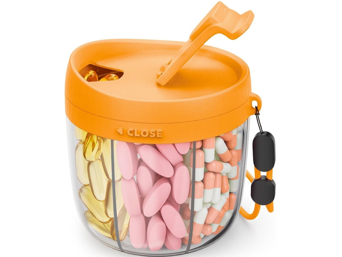 Organizador De Pastillas Eifson 7 Compartimentos Anti-mezcla Sin Bpa (naranja)