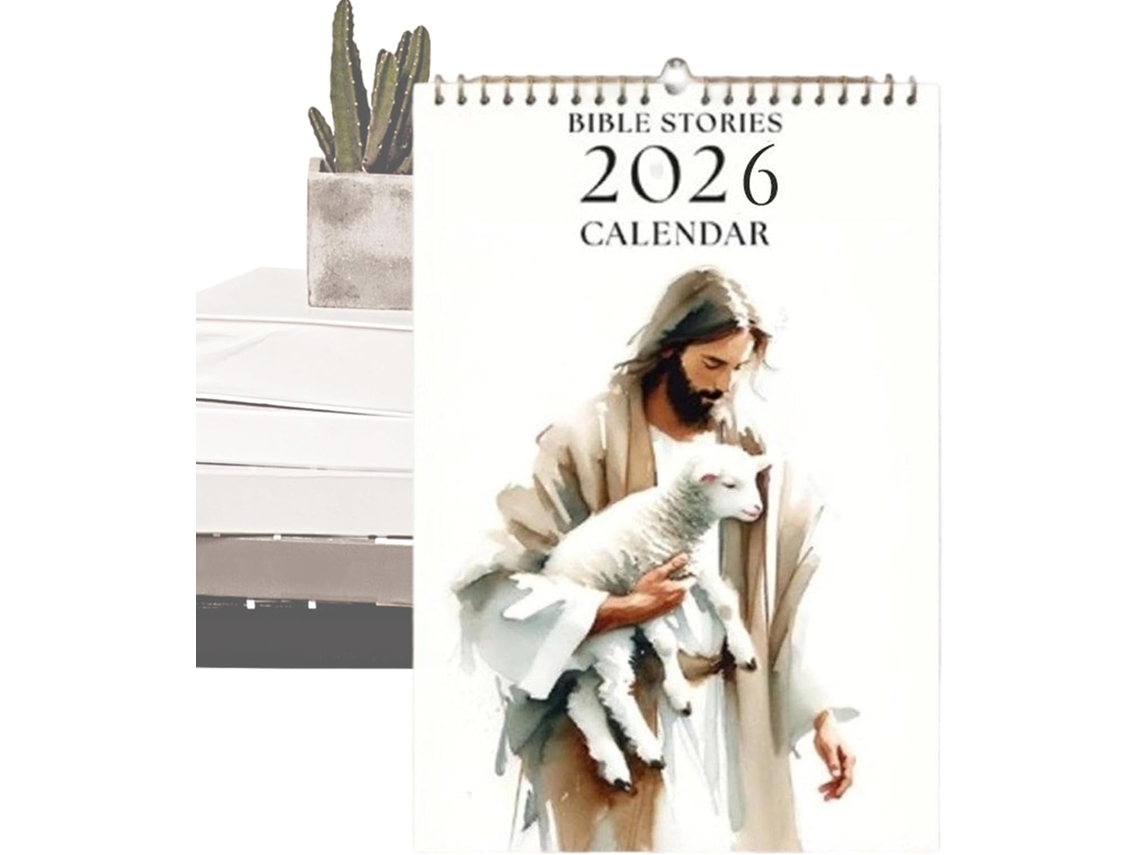 Calendário De Parede 2026, Planejador De Cristão, Artístico, Inspirador, Religioso, Jesus Segurando Uma