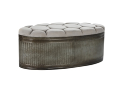 Descalzadora Metal Poliester Beige 121x44x47,5cm