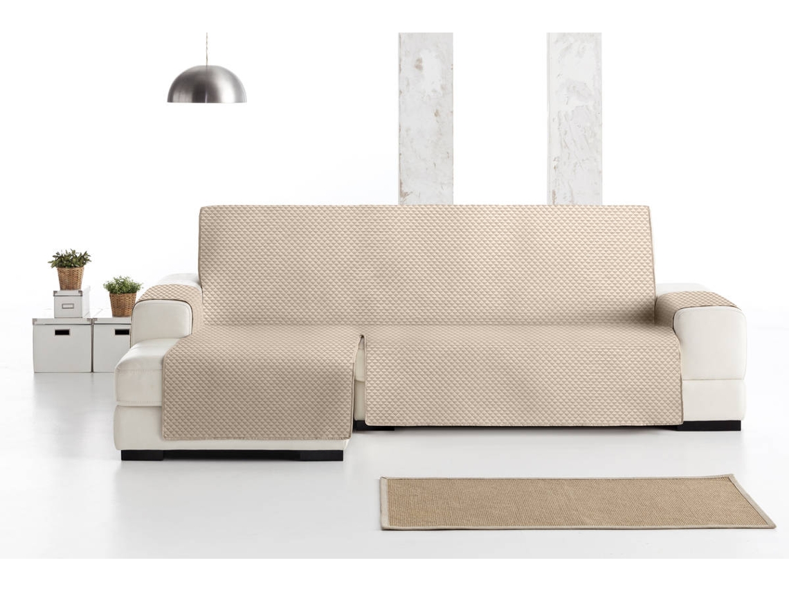 Funda acolchada e impermeable para Chaise Longue orientación izquierda Luke (240 cm - Beige)