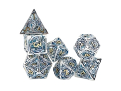 Conjunto De Dados Metálicos De Cobre Puro Con Patrón De Dragón Huecos Poliedros Para Juegos Y Educación