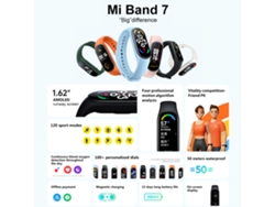 Pulseira Inteligente Xiaomi Mi Band 7 1.62 Amoled 120 Modos Esportivos Bt 5.2 Versão Doméstica Preto
