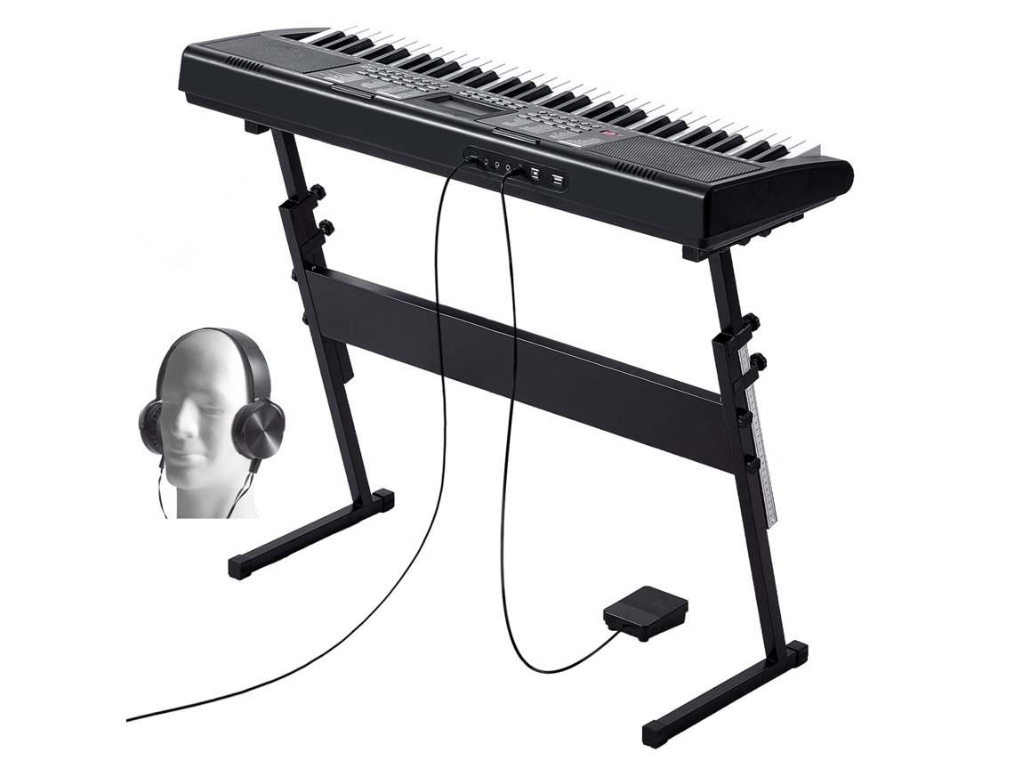 Piano digital portátil Succebuy de 61 teclas con soporte y 600 tonos