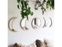 Espejo de fase lunar para decoración de pared, sala y dormitorio