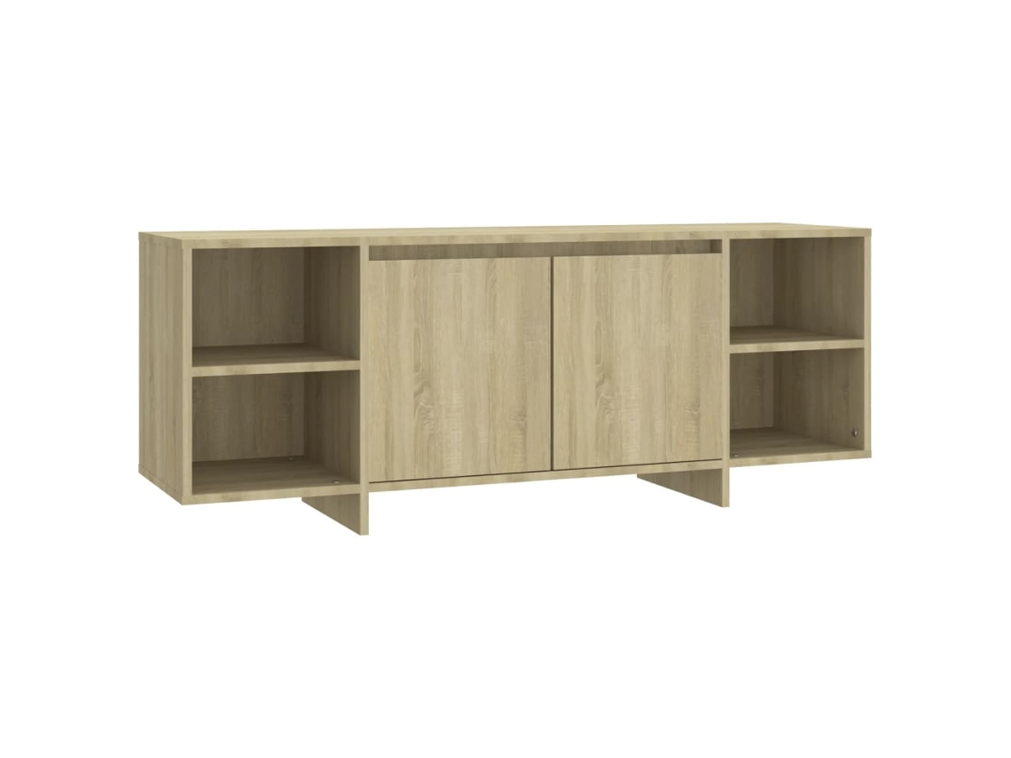 Mueble de TV en tablero de partículas de color roble Sonoma (130 x 35 x 50 cm)