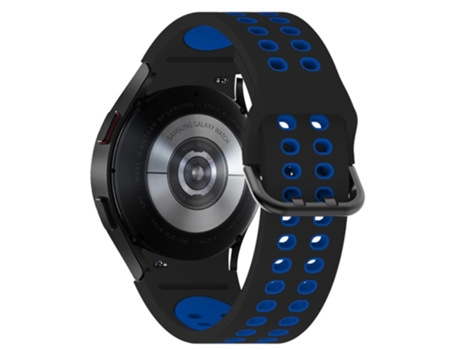 Correa de Silicona 20mm de dos colores con hebilla de doble orificio para Samsung Galaxy Watch4 40mm/44mm/Watch4 Classic 42mm/46mm - negro/azul
