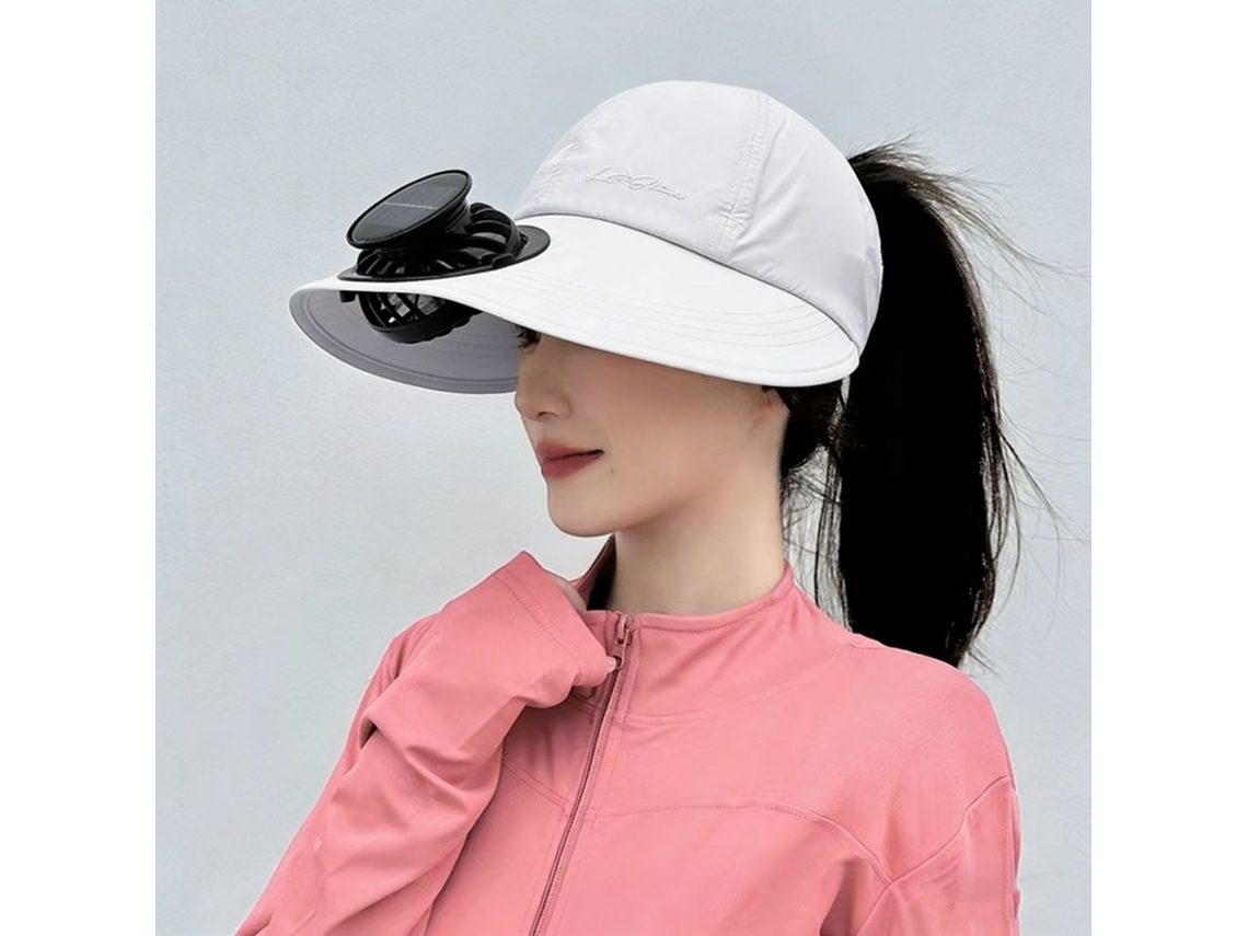 (gris Claro) Sombrero Con Energía Solar Y Ventilador