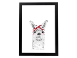 Póster NACNIC Infantil Alpaca con Pañuelo Rojo en la Cabeza de Animales en