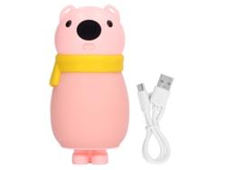 Calentador Portátil Usb Recargable Para Mini Portátiles, 3 Ajustes De Temperatura, Diseño De Oso Rosa.