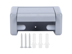 Soporte de papel higiénico gris para montaje en pared para baño