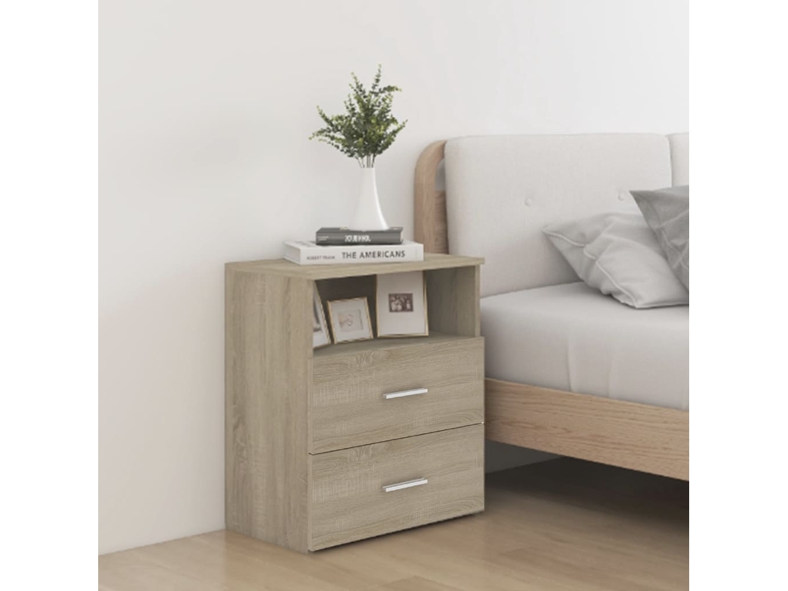 Mesitas de Noche LOVELY HOME Mesinha 2 Pcs 50X32X60 Cm Carvalho Sonoma