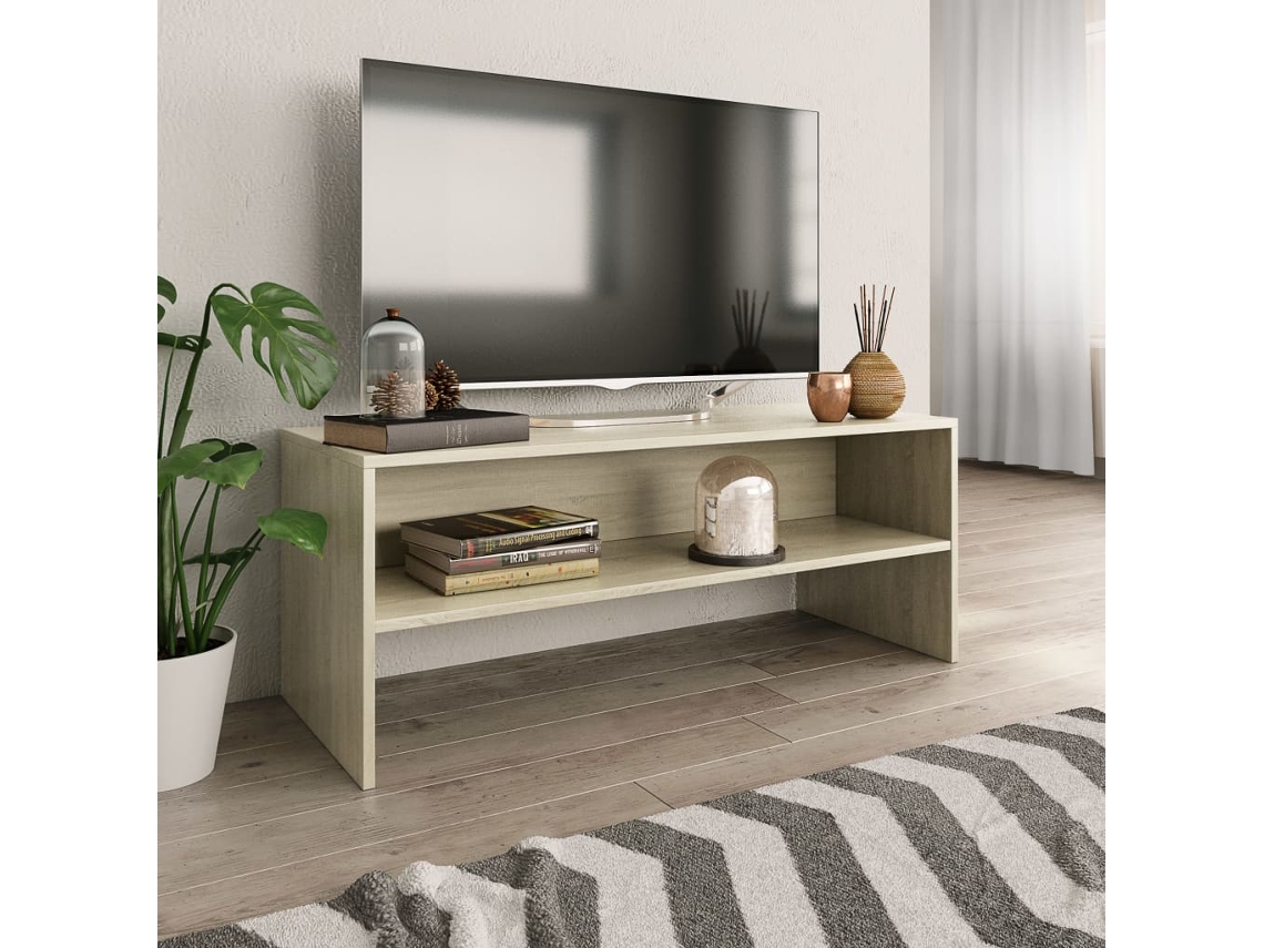 Mueble de Armario Tv 100X40X40 Cm Contrachapado Roble Sonoma