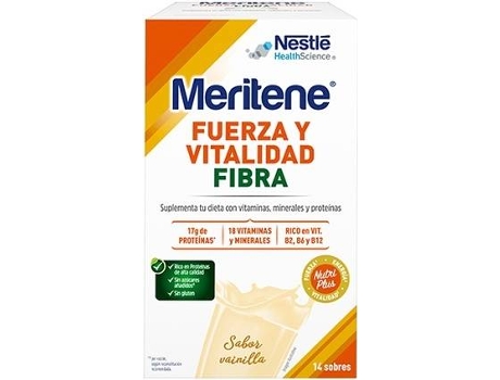 Complemento Alimentar MERITENE Força E Vitalidade Rico Em Fibra (14 carteiras de 35g (Baunilha))