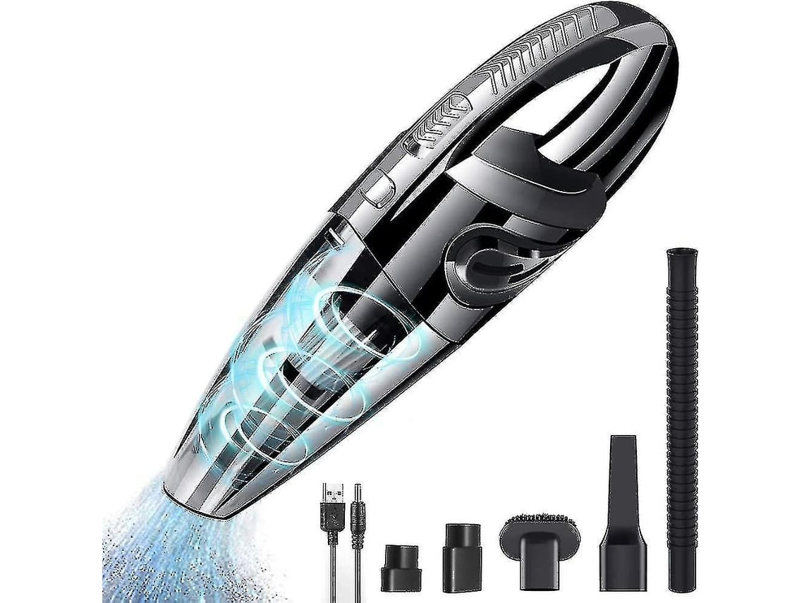 Poderoso aspirador de mão sem fio portátil 120w 2200mah com filtro hepa lavável de função seca úmida e 5 bicos recarregáveis para casa, mesa, o