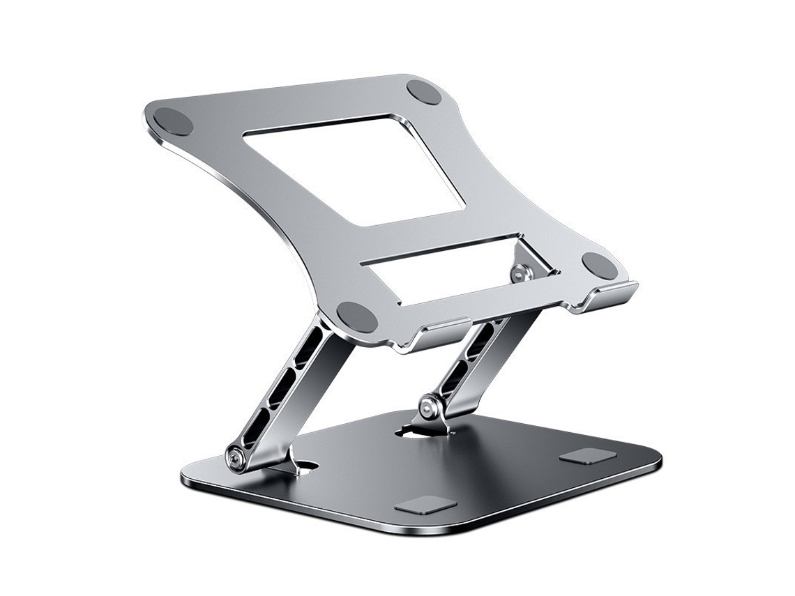 Soporte de aluminio para portátil, disipador de calor, recubierto, plateado, de 10 a 15,6 pulgadas, luz dorada
