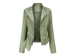 2026-chaqueta Moto De Cuero Falso Para Mujer Mystdiy Con Cremallera Y Diseño Clásico