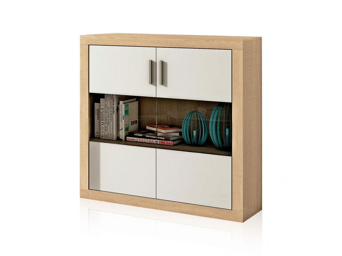 Bodeguero Nuka 2 puertas Cambria - Blanco 110 x 110 x 34,6 cm