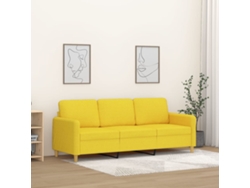 Sofá De 3 Plazas De Tela Amarillo Claro 180 Cm