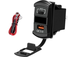 Indicador De Potencial Digital, Puerto Para Dispositivo De Automóvil, Doble Usb, Carga Rápida, Toma De Corriente