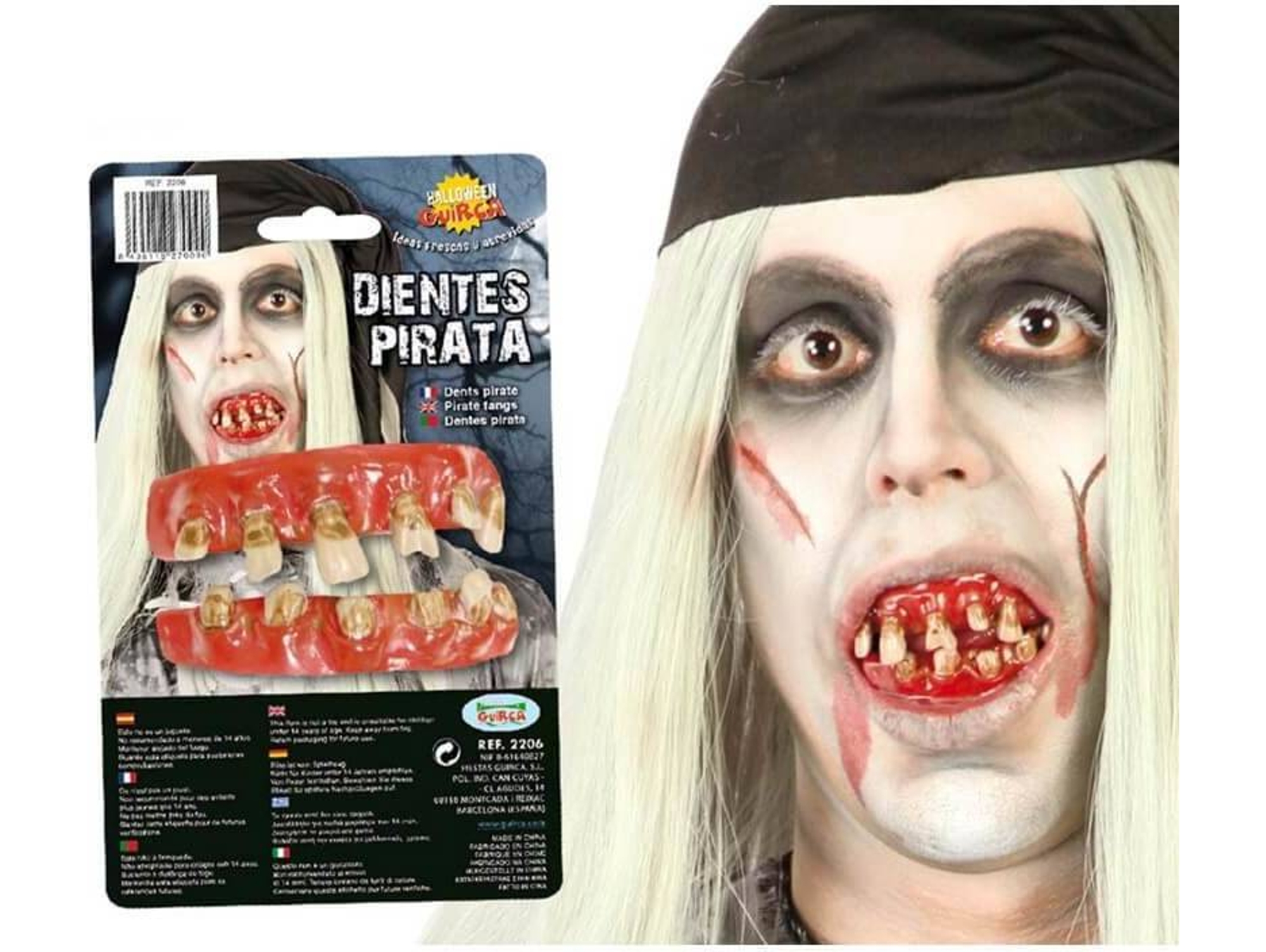 Accesorios de Halloween DISFRAZZES Dientes de Pirata Esqueleto