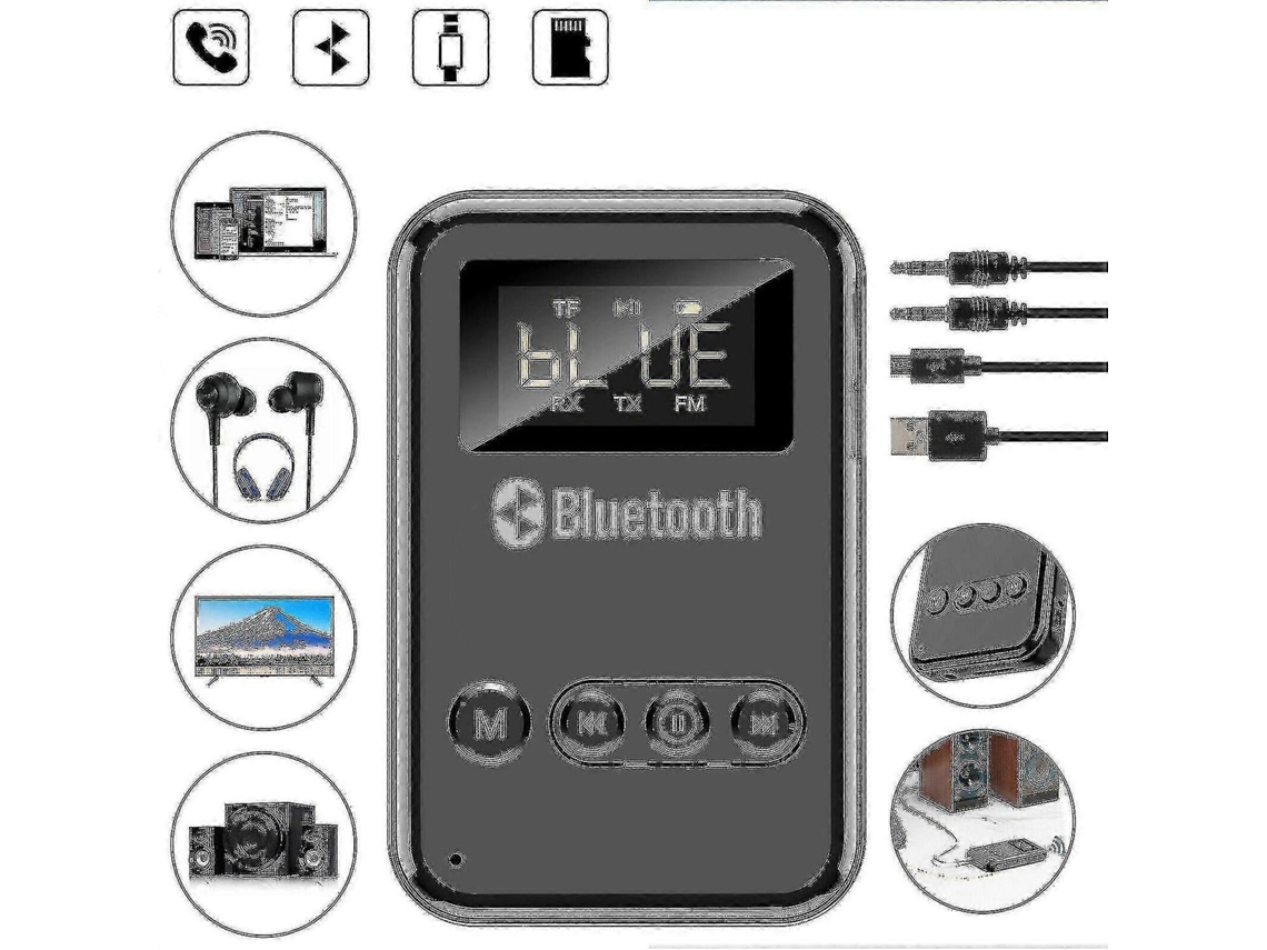 Receptor auxiliar Bluetooth para coche, adaptador Bluetooth para ordenador, TV, transmisor FM Bluetooth 5.0 Rosewell