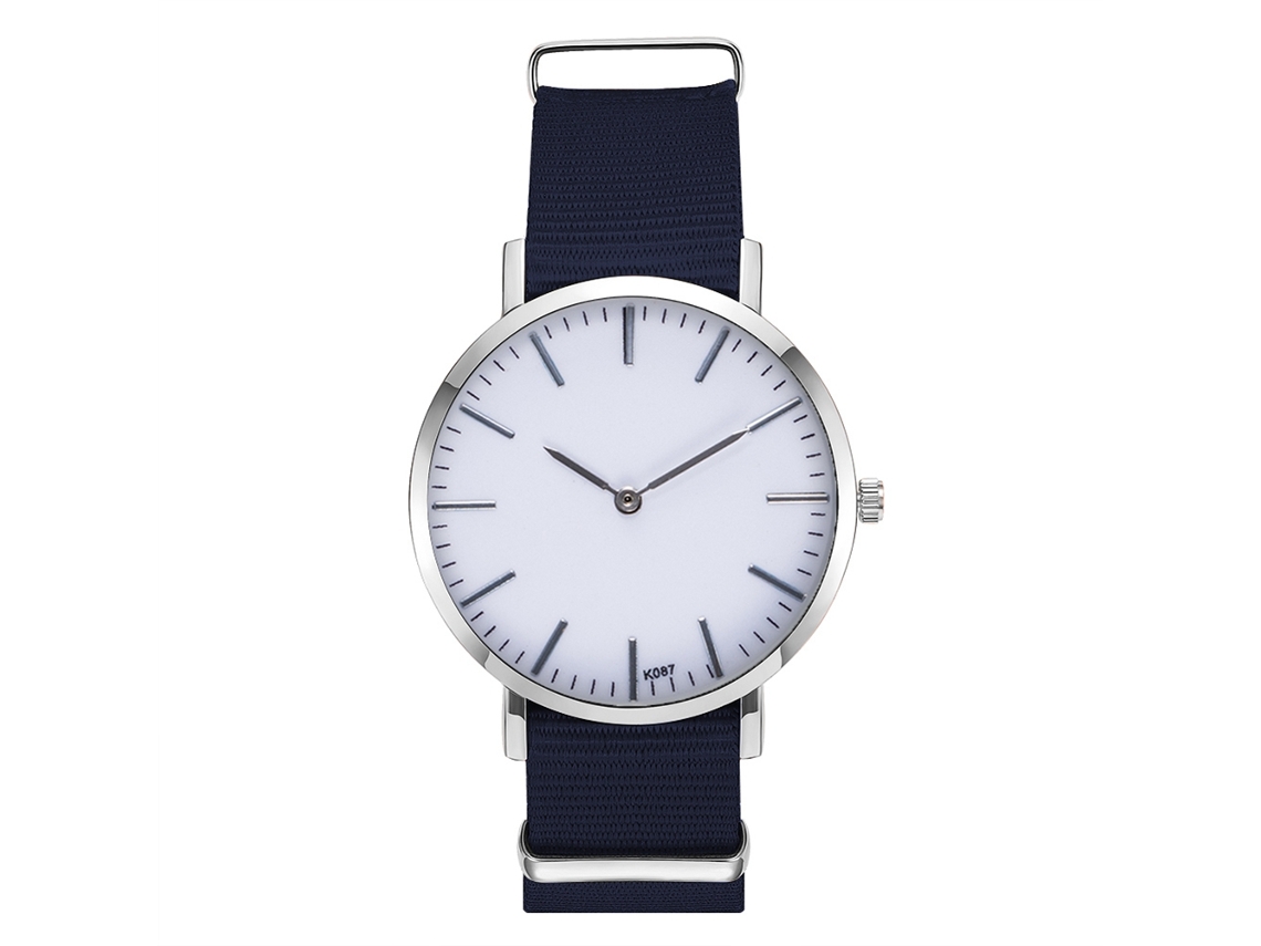 Reloj De Pulsera Para Hombre De Moda Casual Con Correa De Nailon Cuarzo (azul Real)