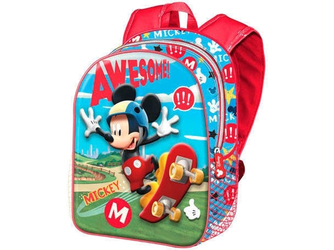 Mochila KARACTERMANIA 3D Mickey Skater Disney (Azul - 31x27x11cm - Poliéster)