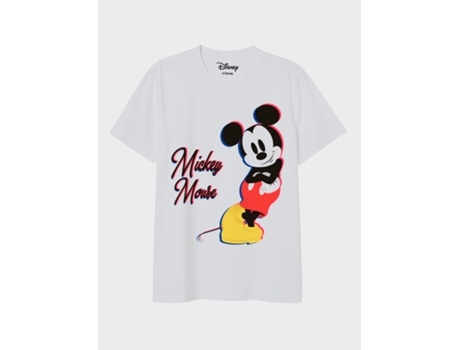 T-shirt branca de manga curta do MICKEY Mouse para adulto