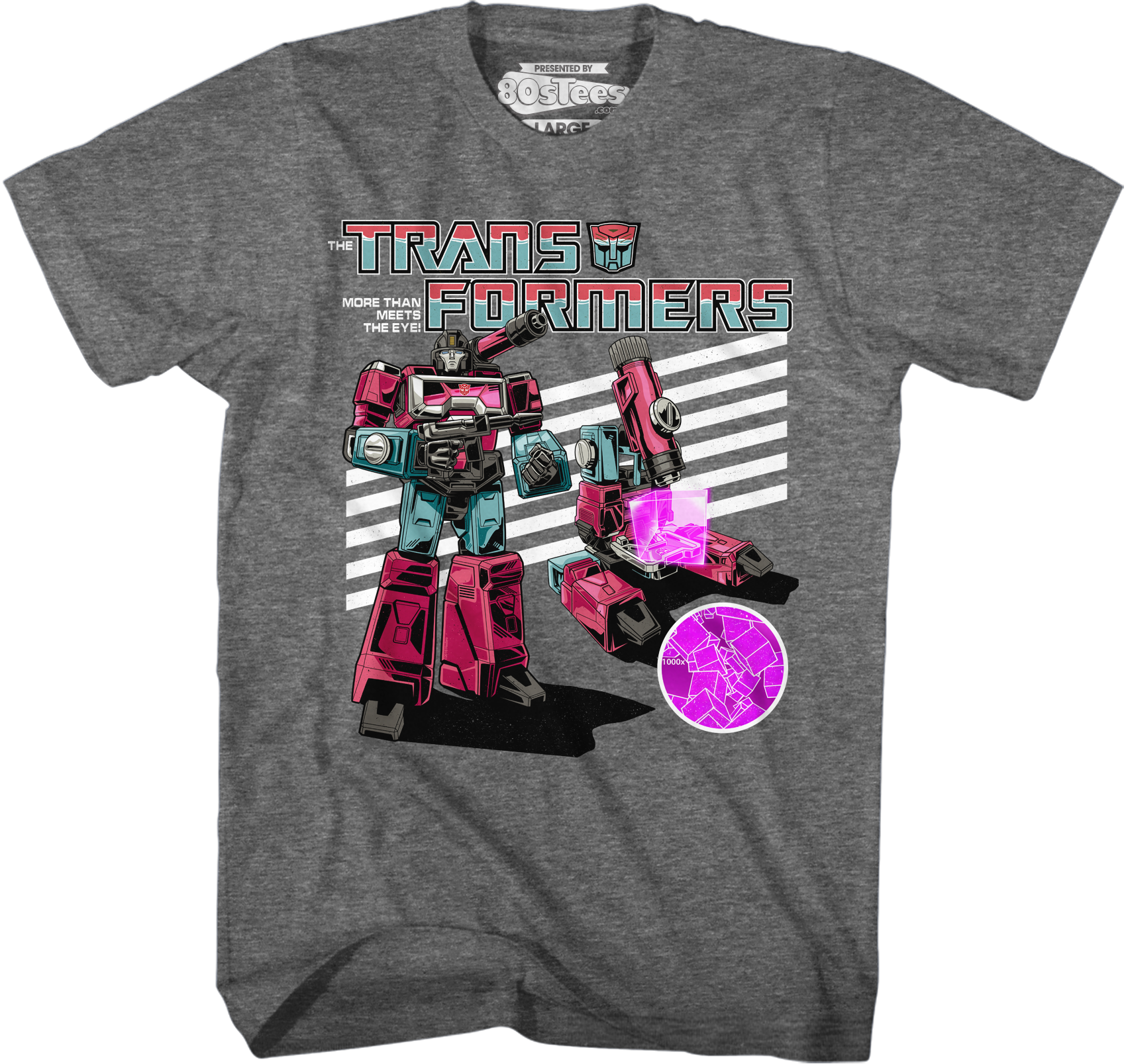 Camisetas Unisex DEEPSTONE Retro Perceptor Transformers Brezo de grafito (L)