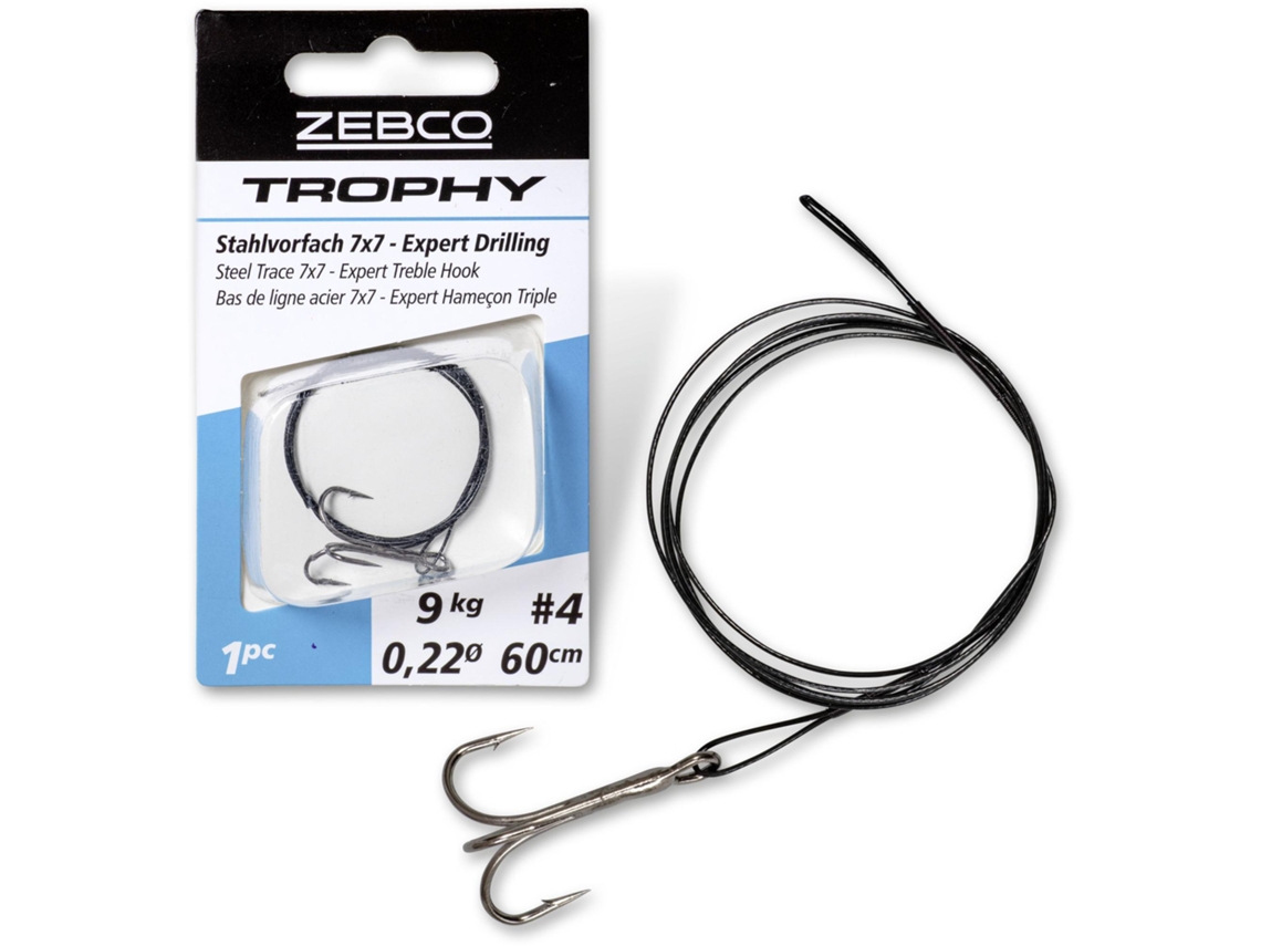 Bajo de línea de acero con anzuelo triple ZEBCO Trophy Trace 7x7 - Expert 50 cm / 6 kg