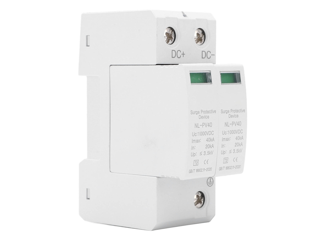 Dispositivo De Protección Contra Sobrecargas 2p 20-40ka 1000v Para Fotovoltaica, Instalación En Rail 36mm