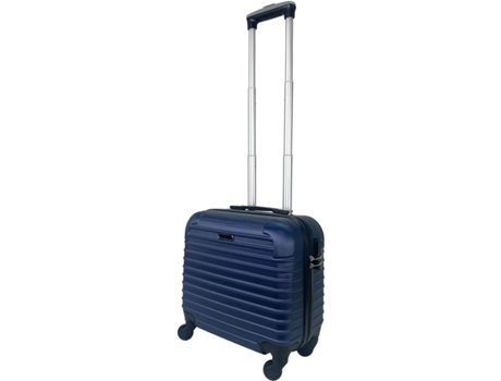 Maletin Maleta Trolley Equipaje de Mano con 4 Ruedas giratorias Compartimiento Comercial piloto (Azul Marino) COSHANO