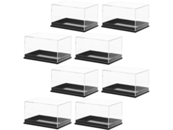 Cajas Expositoras Rectangulares Plástico 8 Piezas Conchas Minerales Fáciles Montar Protectoras Almacenamiento