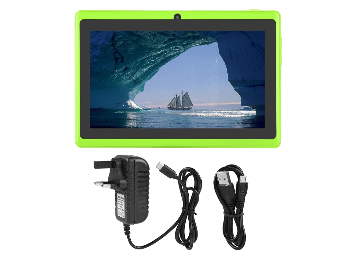 Tablet PC compacta de 7 pulgadas, HD, 8 GB de ROM, Wi-Fi, Bluetooth, cuatro núcleos, cámara dual, luz verde dorada
