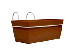 3 Jardineras 22 cm con Ganchos de Polipropileno - Terracota - ARTPLAST