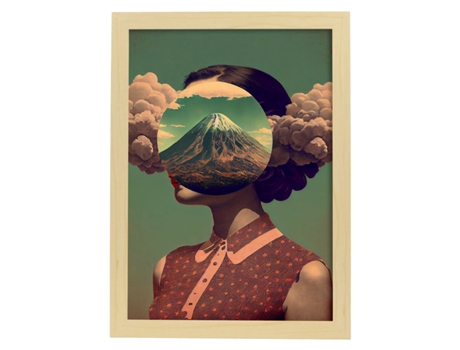 NACNIC Poster Superposición En Estilo Surrealismo Cinematográfico Ilustraciones Y Grabados De Historieta Abstracta Y Artística A4 Marcos Madera