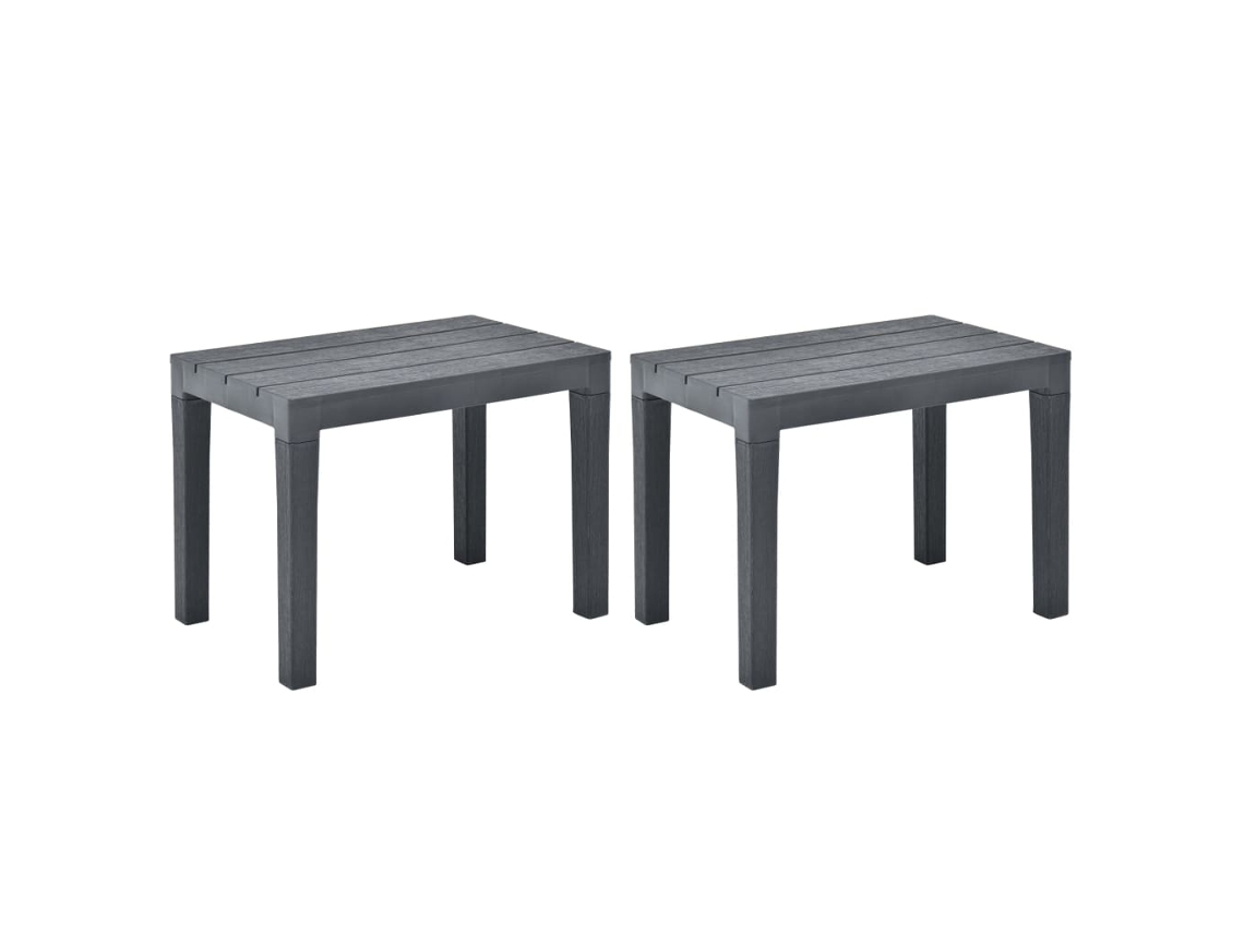 Lovely Home Bancos de Jardín 2 Pcs Plástico Antracita
