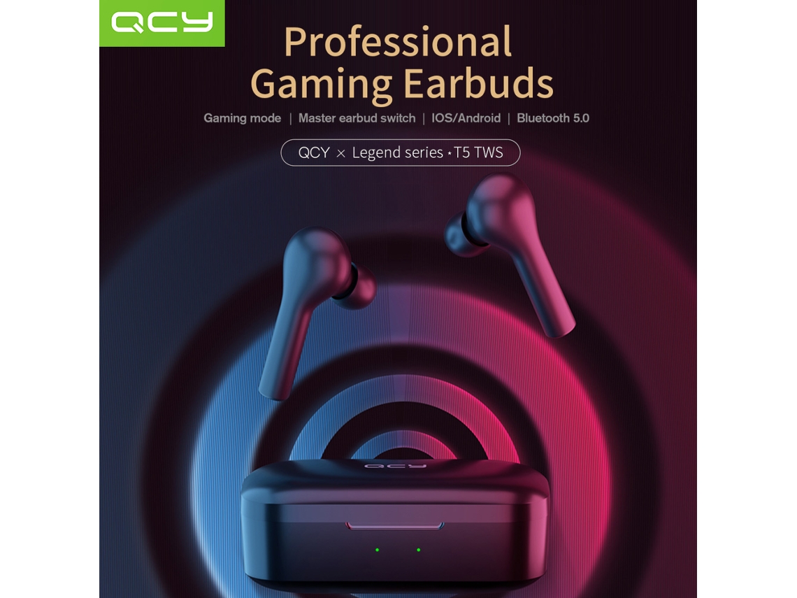 Auriculares Inalámbricos Qcy T5 Tws Bt5.0, Control Táctico, Reducción De Ruido Cvc 6.0, Ipx4 Para Deportes.