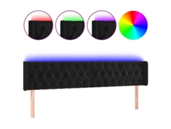 Cabecero de terciopelo negro con luces LED MAISON EXCLUSIVE (183x16x78 cm)