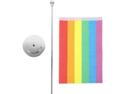 Besportble Bandera De Mesa Arcoíris Lgbt Ligera De Poliéster Con Soporte Metálico Resistente Para Decoració...