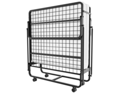 Lit Pliant 1 Personne 90x190 Cm Avc Colchón En Mousse De 10 Cm, Charge 300 Kg