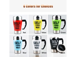 Taza Automezcladora De Acero Inoxidable De 350 Ml Con Tapa Para Café, Leche, Chocolate Caliente Y Té.