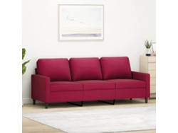 Sofá de 3 plazas - Sofá para salón - Sofá de relax de terciopelo de 180 cm, rojo HARLANV1