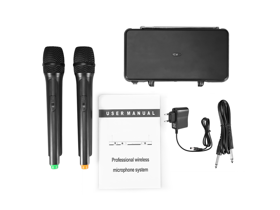 Sistema De Micrófono Dinámico Inalámbrico Con Receptor Lcd Para Karaoke Y Actuaciones.
