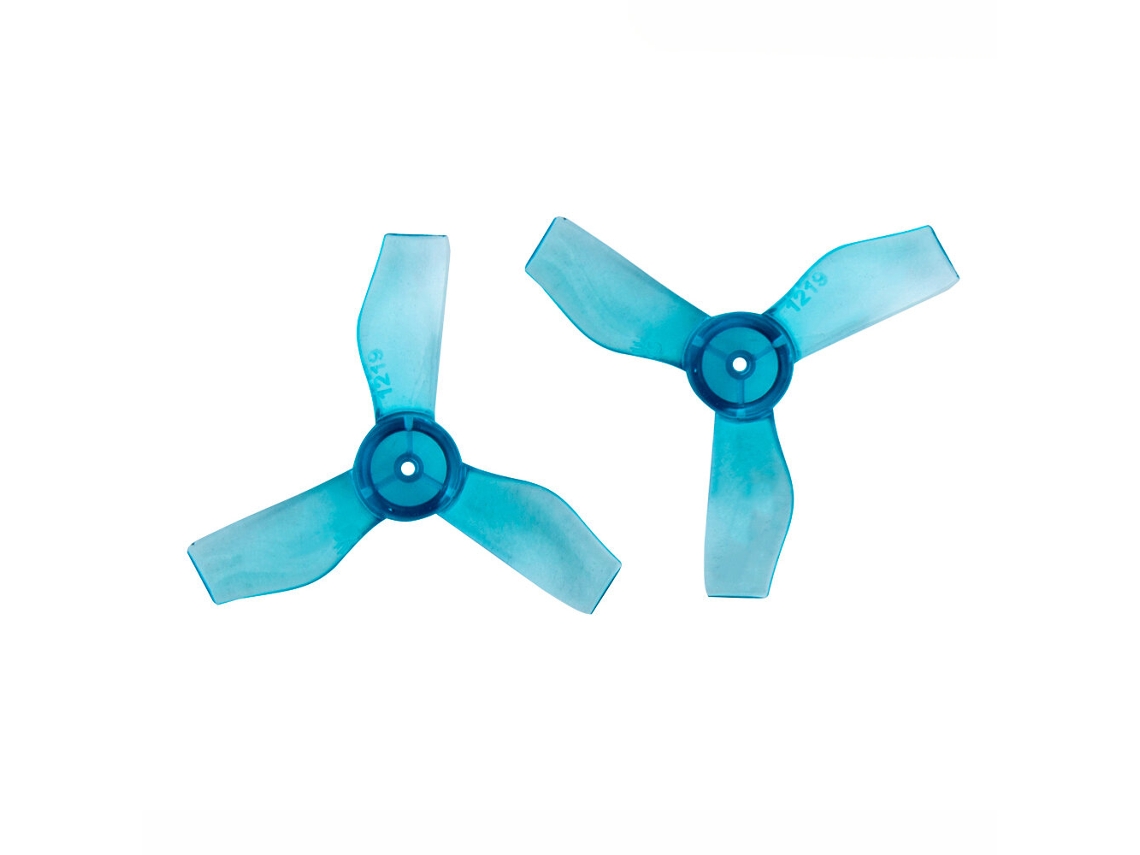 Clear Blue4 Pairs Gemfan 1219 31mm 0.8mm Hole 3-blade Propeller For 0703-1103 Rc Drone Fpv Racing Brushless Motor