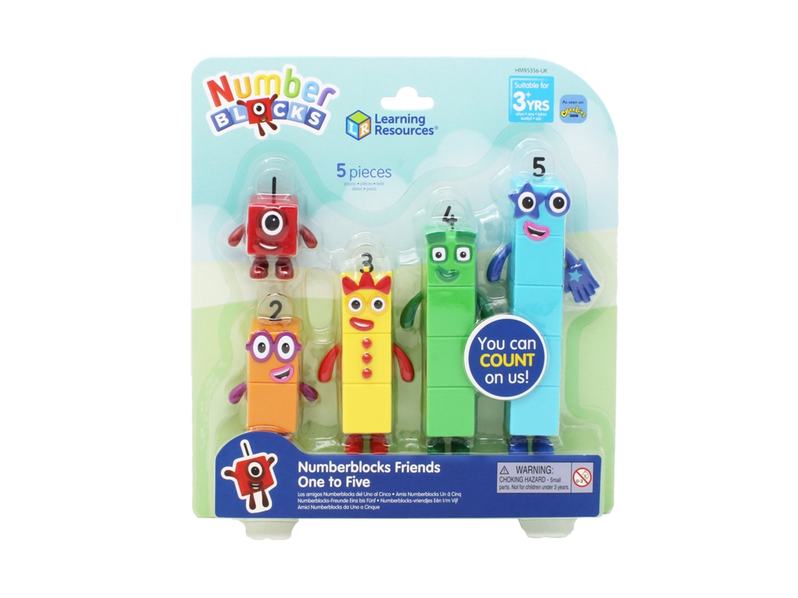 Juego de juguetes educativos de recursos de aprendizaje Numberblocks con 5 figuras.