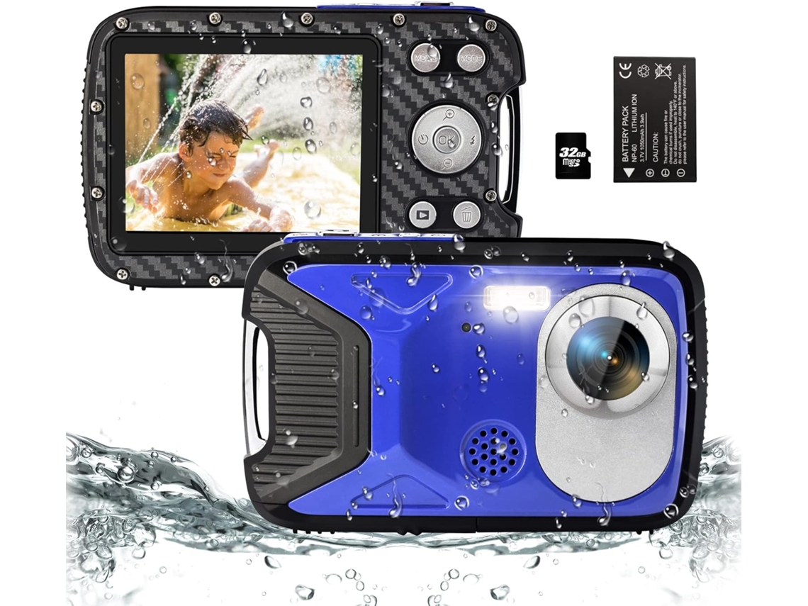 Cámara Infantil Sumergible De 5 M, 1080p Hd Con Tarjeta Sd De 32 Gb (azul)